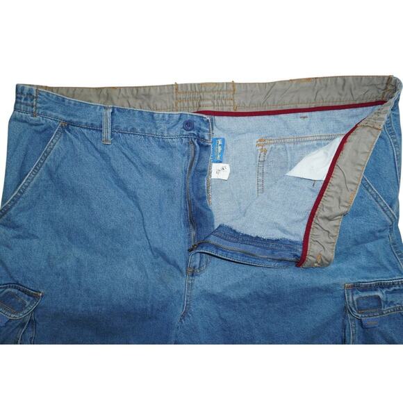 Vintage Tri-Waist Denim Cargo Shorts – Size 40 - Picture 2 of 5
